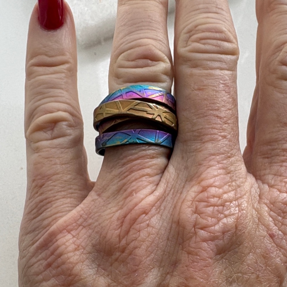 Colorful Geometric Women Jewelry Rings